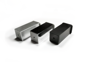 Опора Поло, регулируемая 40х40, H100-120, квадратная, пластиковая, матовый хром