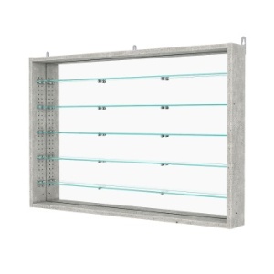 Витрина настенная с регулировочными полками №3-6ГУ-РЕГ с зеркалом, Метрополитан Грей