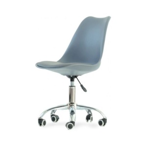 Стул на колесах Sephi Roll, серая экокожа