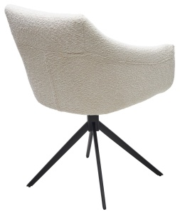 Стул КЛАУДС (CLOUDS) 360 град. поворот. Белый Wales 101, букле/ черный каркас / Товарный знак DISAUR