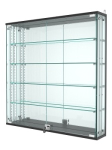 Витрина "АТРИУМ" с регулировочными полками настенная №4-5-РЕГ, Черный