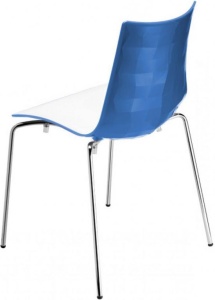 Стул пластиковый Zebra Bicolore 4 legs хром, белый, синий