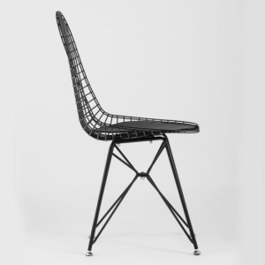 Стул обеденный Eiffel черный, с черной подушкой