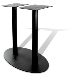 Основание стола металлическое овальное для бара, черное, серия Лайн, модель 4002 усиленное