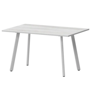 Стол нераздвижной Альфа Обеденные столы в пластике Альфа 1200 R20 Фрост/Белый муар
