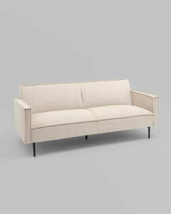 Диван прямой Кассель велюр рельефный молочный