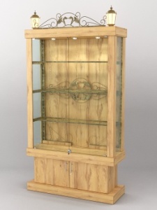 Витрина "Империя" №1-1 с фонарями, Дуб Золотистый