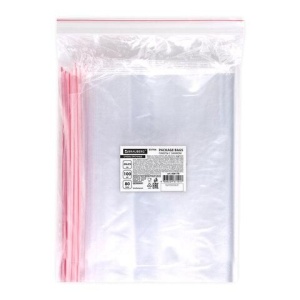 Пакеты ZIP LOCK "зиплок" ОЧЕНЬ ПРОЧНЫЕ, комплект 100шт, 20x25cм, ПВД, 80мкм., BRAUBERG EXTRA, 608178