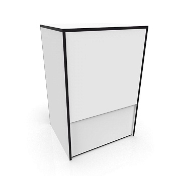  ПР-30-60 прилавок шириной 60 см из ДСП узкий, глухой цвет Белый с черной кромкой