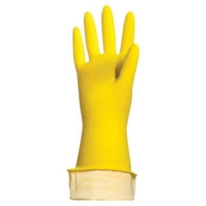 Перчатки хозяйственные латексные ЛАЙМА "Стандарт", МНОГОРАЗОВЫЕ, хлопчатобумажное напыление, размер М (средний), 600353