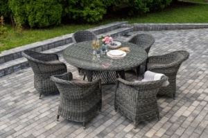 "Эспрессо–150 R" обеденная группа плетеная, цвет графитцвет Графит