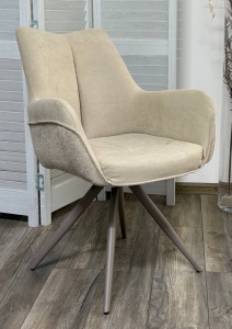 Стул МАРК 360 град., цвет B-03/LOTOS-03 бежевый, велюр / латте каркас