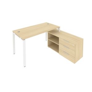 Стол рабочий Metal System Style на металлокаркасе с опорной тумбой БП.РС-СТС-2.5 Пр