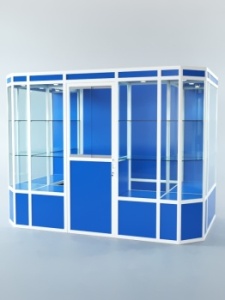 Павильон торговый из профиля пристенный №10а, Делфт голубой U525 ST9 + Белый