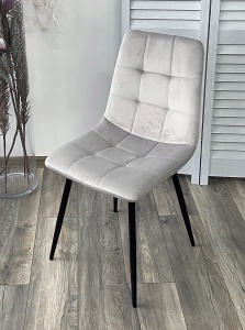 Стул BARI UF910-02 LIGHT GREY, велюр / черный каркас