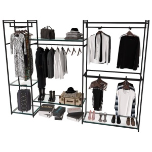 Стеллаж для одежды КС-2208 со стеклом