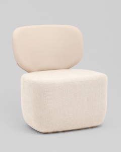 Кресло Спейс спинка экокожа, сиденье шенилл бежевый