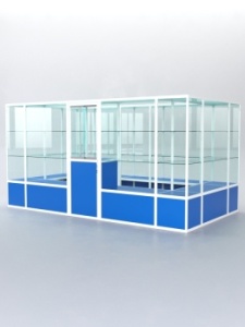 Павильон торговый из профиля островной №2б, Делфт голубой U525 ST9 + Белый