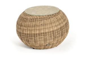 "Барселона" кофейный столик из искусственного ротанга, цвет соломенныйцвет соломенный