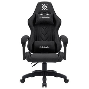 Кресло компьютерное DEFENDER Breeze, 2 подушки, ткань, черное, ш/к 25749, 64299