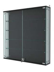 Витрина "АТРИУМ" с регулировочными полками настенная №4-1-РЕГ, Черный