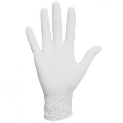 Перчатки виниловые белые, 50 пар (100 шт.), неопудренные, прочные, размер S (малый), ЛАЙМА, 605009