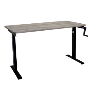 Стол с регулировкой высоты механический LuxAlto LA-T33-M1 черный/дуб серо-бежевый ЛДСП 120*60*2.5