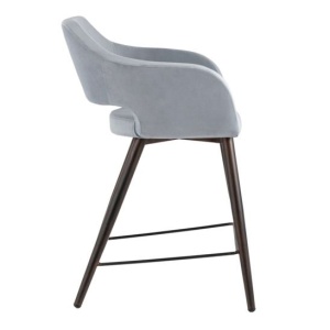 Стул полубарный Саймон, велюр серый, 60 см