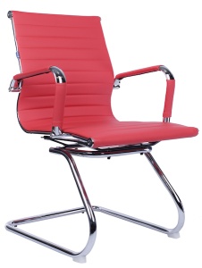 Кресло для посетителей Everprof Leo CF Экокожа Красный