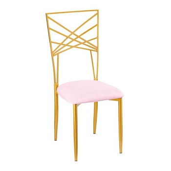 Стул Стейси, розовый бархат/ зотолой каркас