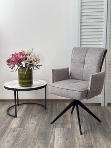 Стул ПОНС (PONCE) 360 град. поворот. цвет 07 Серый, ткань/ 841-16 Серый, букле/ Черный, ®DISAUR