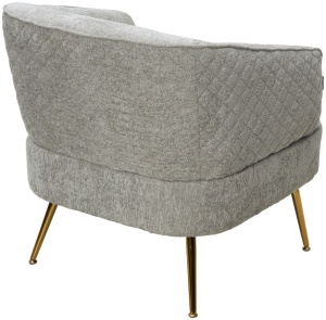 Кресло МЮССЕЛС (MUSSELS) цвет 3018-03 светло-серый, шенилл / золотой каркас, ®DISAUR