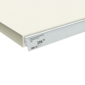 Ценникодержатель LF39 для полок Linde белый 1250 мм., в комплекте с клипсами