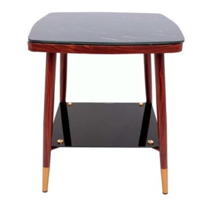 Стол журнальный Oswald, черный мрамор, закаленное стекло