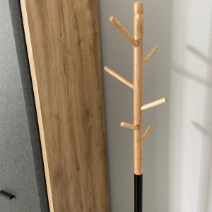 Вешалка напольная Agava, сосна, сосна, цвет основания чёрный