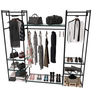 Стеллаж для одежды КС-2210 со стеклом