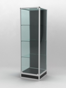 Витрина "ПРОФИЛЬ ПОДИУМ" №4-500-1 (задняя стенка - ДВП), Черный