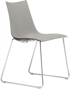 Стул пластиковый на полозьях Zebra Technopolymer хром, тортора