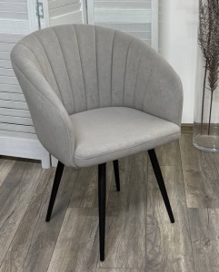 Стул МИШЕЛЬ 360 град. поворот. B22 Серый, велюр / черный каркас,