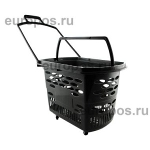 Корзина-тележка пластиковая TECHNO, 38 литров, цвет черный