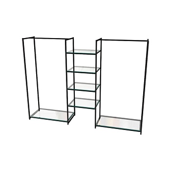 Стеллаж для одежды КС-1703 со стеклом в стиле Loft