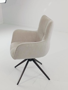 Стул PRATO 360 град поворот с возвратом BOSTON-102 латте, ткань / медный брашированный, ®DISAUR