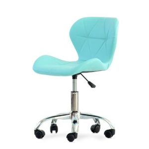 Стул на колесах Perfecto Roll, бирюзовая экокожа