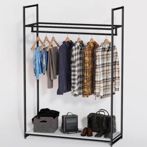 Стеллаж для одежды в стиле Лофт A17120-03-ЧБ (170х120х45)