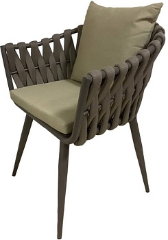 Кресло плетеное с подушками Verona тортора, серо-коричневый