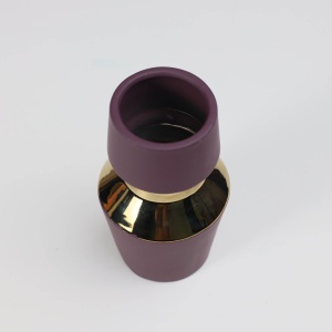Ваза керамическая ASTOR, фиолетовый+золото, 11*20см