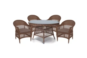 "Эспрессо-120 S" обеденная группа плетеная, цвет коричневыйцвет коричневый