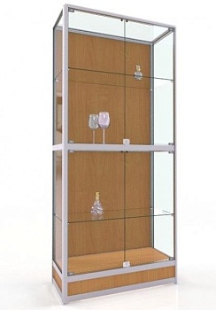 ВА-241-Д Витрина из профиля с подиумом (задняя стенка ДСП) цвет Синий