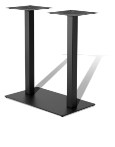 Подстолье усиленная модель двойное тяжелое из стали, черное, прямоугольное, артикул 4015