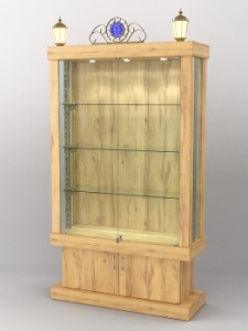 Витрина "Империя" №3-6 с фонарями, Дуб Золотистый